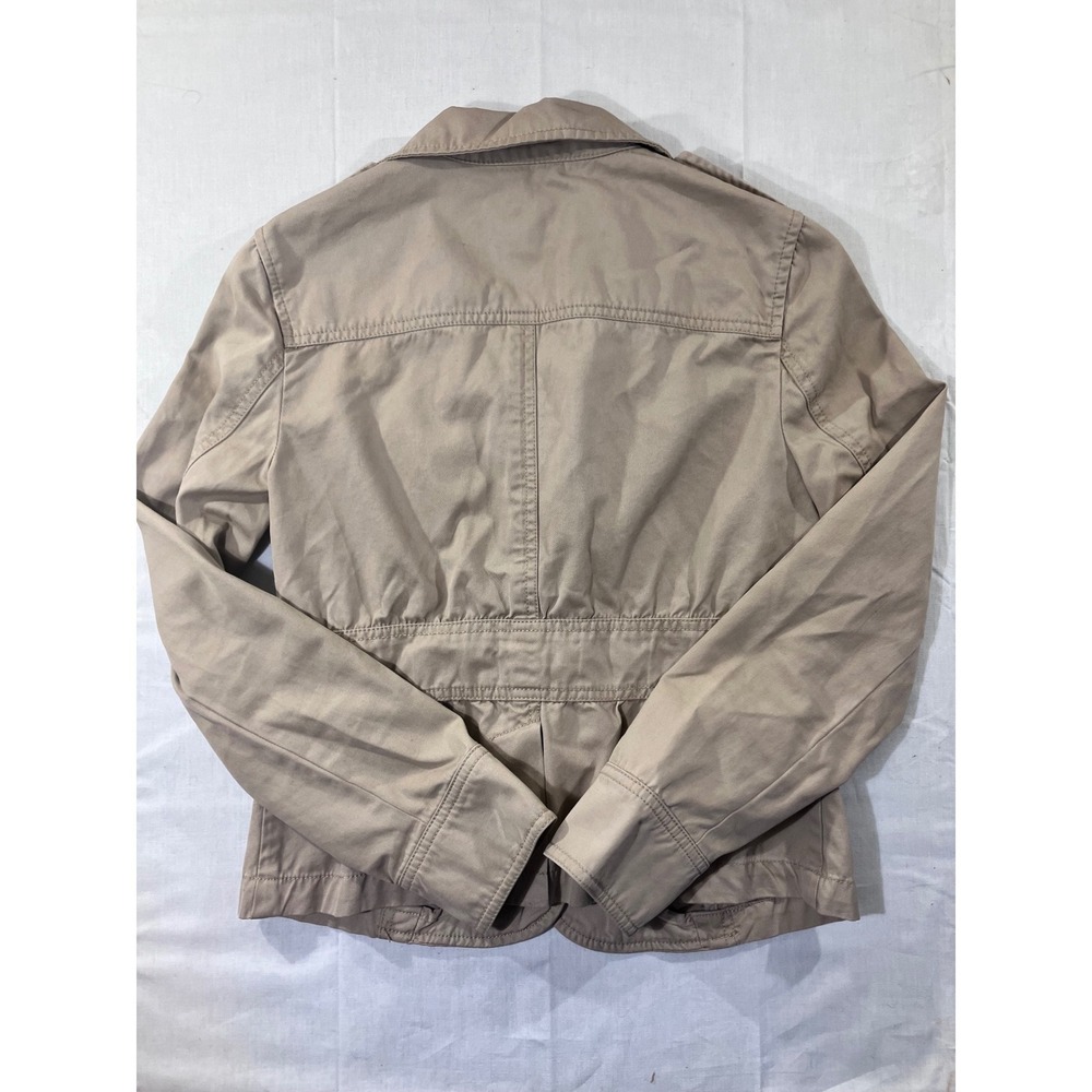 Gap Women Tan Utility Jacket Button Front Pockets Size 2 - Picture 7 of 8